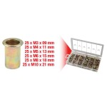 keermesneetide valik, teras, m3x9mm-m10x21mm, 150 osa