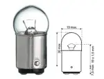 Metallsokliga pirn 12V R5W, BA15d