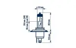 лампа, фары дальнего света H4 LL 12V NARVA