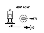 Halogeenpirn H3 48V 45W PK22S