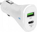 sigaretipesa 12v 20w usb-c pd + usb-2.1.a valge (laadija pesa) 2 pesaga