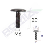 ROMIX (kogus pakendis 5tk ) polt kuuskant kaitseraud M6 VW