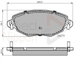 ALLIED NIPPON Piduriklotsi komplekt,  ketaspidur ADB01110