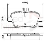 ALLIED NIPPON Piduriklotsi komplekt,  ketaspidur ADB02209