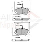 ALLIED NIPPON Piduriklotsi komplekt,  ketaspidur ADB11251