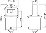 ams-OSRAM Hõõgpirn,  tagatuli LEDriving® SL LED 12V 0,  5W 5007DWP-2BL