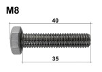 väljalase polt  M8X35 roostevaba teras