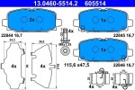 ATE Piduriklotsi komplekt,  ketaspidur 13.0460-5514.2