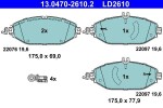 Piduriklotsi komplekt,  ketaspidur ATE Ceramic 13.0470-2610.2