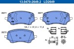 Piduriklotsi komplekt,  ketaspidur ATE Ceramic 13.0470-2649.2