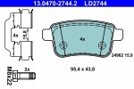 Piduriklotsi komplekt,  ketaspidur ATE Ceramic 13.0470-2744.2