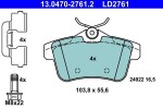 Piduriklotsi komplekt,  ketaspidur ATE Ceramic 13.0470-2761.2