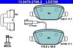 Piduriklotsi komplekt,  ketaspidur ATE Ceramic 13.0470-2768.2