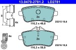 Piduriklotsi komplekt,  ketaspidur ATE Ceramic 13.0470-2781.2