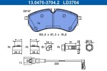 Piduriklotsi komplekt,  ketaspidur ATE Ceramic 13.0470-3704.2