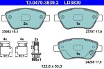 Piduriklotsi komplekt,  ketaspidur ATE Ceramic 13.0470-3839.2