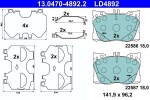Piduriklotsi komplekt,  ketaspidur ATE Ceramic 13.0470-4892.2