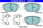 Piduriklotsi komplekt,  ketaspidur ATE Ceramic 13.0470-5512.2