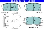 Piduriklotsi komplekt,  ketaspidur ATE Ceramic 13.0470-5517.2