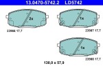 Piduriklotsi komplekt,  ketaspidur ATE Ceramic 13.0470-5742.2