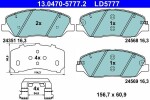  Piduriklotsi komplekt,ketaspidur ATE Ceramic 13.0470-5777.2