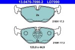Piduriklotsi komplekt,  ketaspidur ATE Ceramic 13.0470-7090.2