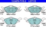 Piduriklotsi komplekt,  ketaspidur ATE Ceramic 13.0470-7115.2