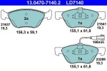 Piduriklotsi komplekt,  ketaspidur ATE Ceramic 13.0470-7140.2