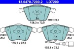 Piduriklotsi komplekt,  ketaspidur ATE Ceramic 13.0470-7200.2