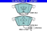 Piduriklotsi komplekt,  ketaspidur ATE Ceramic 13.0470-7201.2