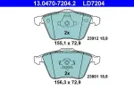 Piduriklotsi komplekt,  ketaspidur ATE Ceramic 13.0470-7204.2