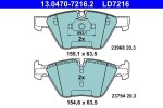 Piduriklotsi komplekt,  ketaspidur ATE Ceramic 13.0470-7216.2