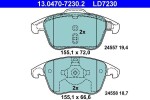 Piduriklotsi komplekt,  ketaspidur ATE Ceramic 13.0470-7230.2