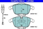 Piduriklotsi komplekt,  ketaspidur ATE Ceramic 13.0470-7252.2