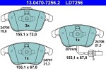 Piduriklotsi komplekt,  ketaspidur ATE Ceramic 13.0470-7256.2