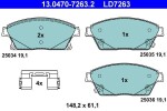 Piduriklotsi komplekt,  ketaspidur ATE Ceramic 13.0470-7263.2