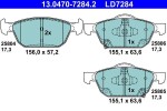 Piduriklotsi komplekt,  ketaspidur ATE Ceramic 13.0470-7284.2