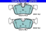 Piduriklotsi komplekt,  ketaspidur ATE Ceramic 13.0470-7315.2