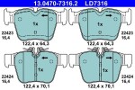  Piduriklotsi komplekt,ketaspidur ATE Ceramic 13.0470-7316.2