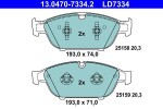 Piduriklotsi komplekt,  ketaspidur ATE Ceramic 13.0470-7334.2