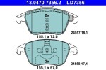 Piduriklotsi komplekt,  ketaspidur ATE Ceramic 13.0470-7356.2