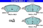 Piduriklotsi komplekt,  ketaspidur ATE Ceramic 13.0470-9003.2