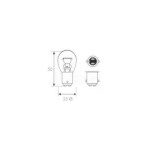 авто лампа 12V 21W BA15D 2-контактный 