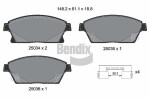 BENDIX Braking Piduriklotsi komplekt,  ketaspidur BPD1051