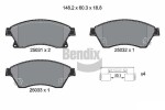 BENDIX Braking Piduriklotsi komplekt,  ketaspidur BPD1239