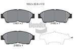 BENDIX Braking Piduriklotsi komplekt,  ketaspidur BPD1486