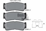 BENDIX Braking Piduriklotsi komplekt,  ketaspidur BPD2160
