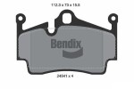 BENDIX Braking  Комплект тормозных колодок, дисковый тормоз BPD2166