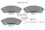 BENDIX Braking Piduriklotsi komplekt,  ketaspidur BPD2456