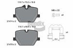 BENDIX Braking Piduriklotsi komplekt,  ketaspidur BPD2480